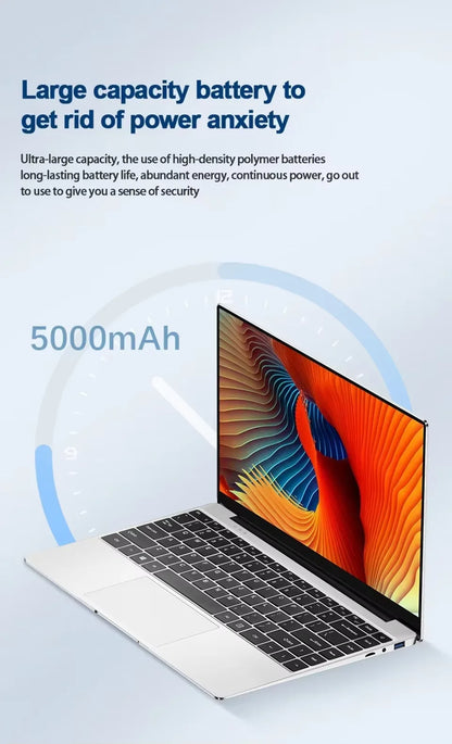 2025 New Laptop Computer Windows 11 Intel Pentium N3700 Notebook PC Gamer 12GB RAM 1TB 2TB SSD 1920*1080 Office Study Computer