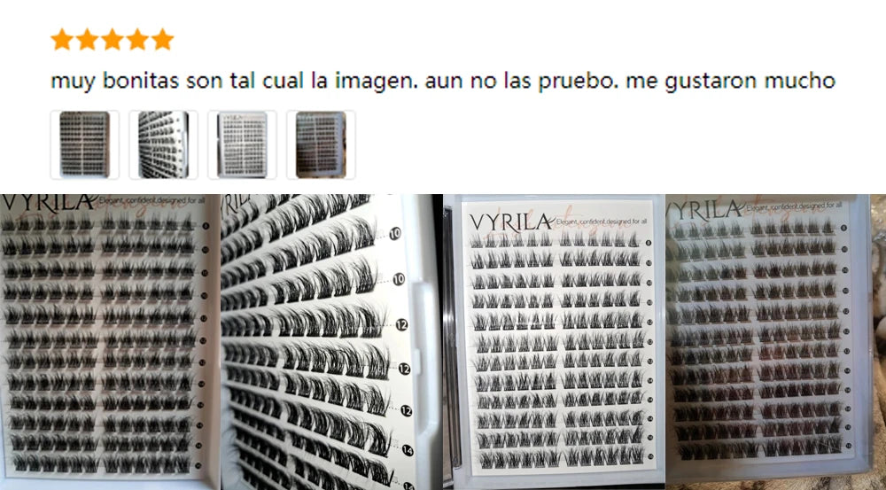 VYRILA Lash Extension Kit Wispy C Curl Lash Clusters Kit Hush 8-16mix Individual Lashes with Lash Bond and Seal Lash Tweezers