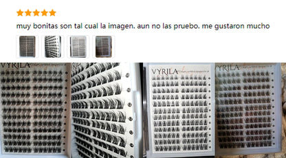 VYRILA Lash Extension Kit Wispy C Curl Lash Clusters Kit Hush 8-16mix Individual Lashes with Lash Bond and Seal Lash Tweezers