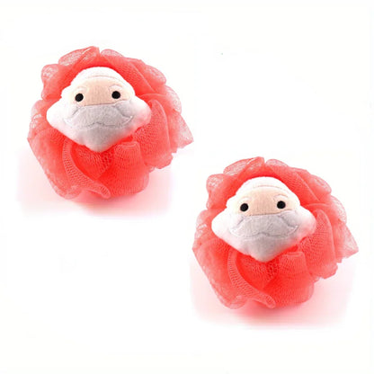2PCS Christmas series Bath Ball doll lovely bath ball bath flower colorful holiday gift bath bath scrub