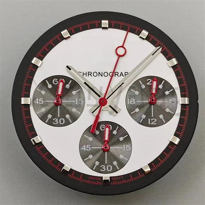 30mm/31.5mm Vk63 Chronograph Watch Dial With Hand Set Green Luminous Black White Red For VK63 Movement Watch Accessories Parts