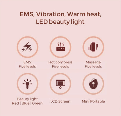Massager Face Roller  EMS Vibration Heating Massage Face Skin Rejuvenation Skin Tightening Beauty Device Face Lifing Thin Face
