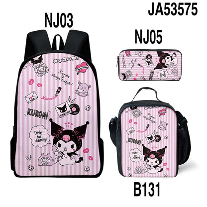 Sanrio Kuromi Backpack Sanrio Backpack Pencil Bag Student School Bag Primary and Middle kawaii Cartoon School Bag Mochila