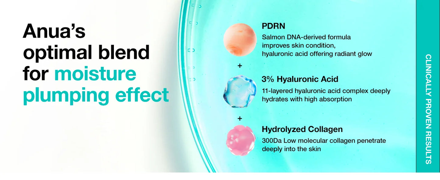 ANUA PDRN Hyaluronic Acid Capsules 100 Serum, Radiation Facial Serum, Hyaluronic Acid, Korean Skin Care Products, 30ml
