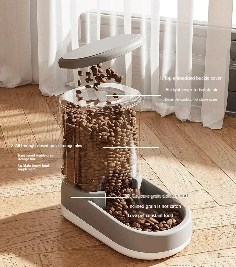 Automatic And Convenient Pet Feeder Water Dispenser Cat Dog Food Bowl Puppy Cat Drinks And Eats Without Plugging In