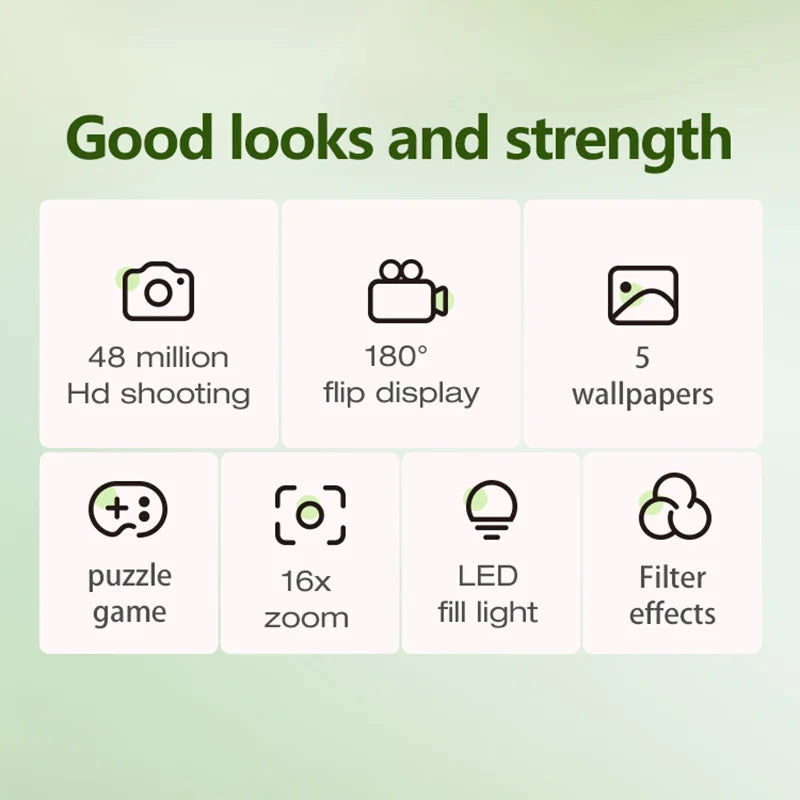 4K Digital Camera 6400w HD Flip Screen Camera Digital Camera Card Camera Shooting Camera Student Entry-level CCD Camera