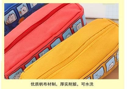 1PCS Creative Large Capacity Student Bus Cartoon Car Pencil Bag Office Culture and Educational Supplies