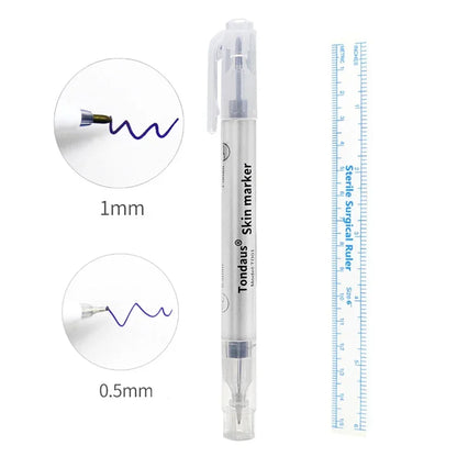 Eyebrow Tatto Skin Marker Pen with Measure Paper Ruler Magic Eraser Remover Brush Pen Permanent Makeup Art Tattoo Accesories