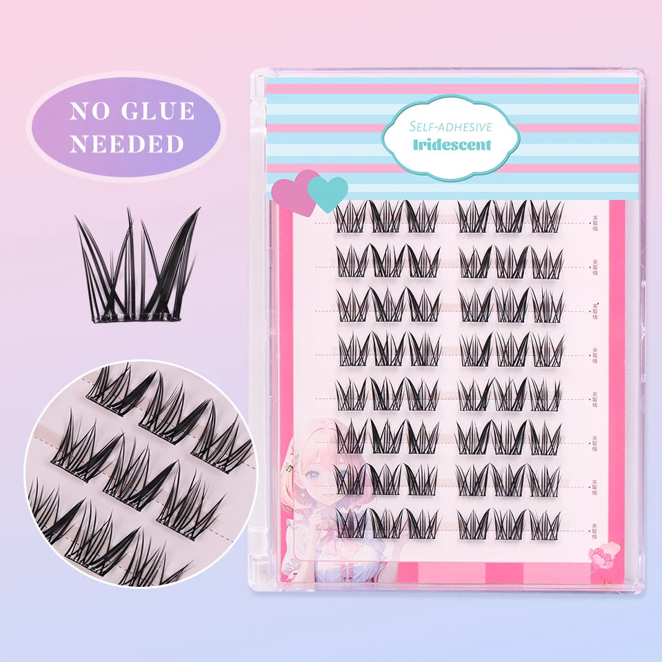 Lashprofessor Glue-Free DIY Self-adhesive False Eyelashes Self-adhesive Reusable DIY Segmented Lashes No-Glue DIY Cluster Lashes