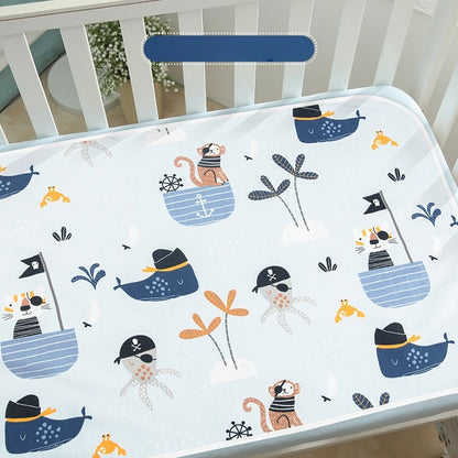 Reusable Infant Change Pad Baby Waterproof Crib Changing Mat Urine Sheet Cotton Diaper Cover Washable Newborn Bed Nappy Mattress