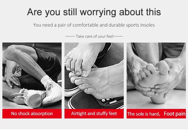MEN'S AND WOMEN'S Sports Insole Silicone Sports Insole Arch Support Sports Insole Running Gel Insole Insert Buffer