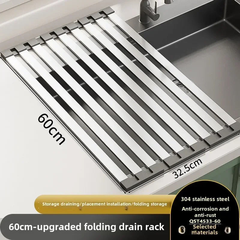Roll up Dish Drying Rack Over The Sink for Kitchen Portable Aluminum Dish Rack Foldable Dish Drying Racks No rust No mildew New