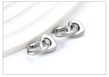 LUXUSTEEL Golden Heart style Women's Hoop Earrings Stainless Steel Female Earring Flower Star Drop Ear ring Jewelry Gifts