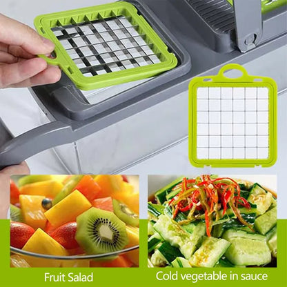 14/16pcs Multifunctional Vegetable Slicer Cutter Food Grade Shredder with Basket Fruit Potato Onion Mincer Chopper Carrot Grater