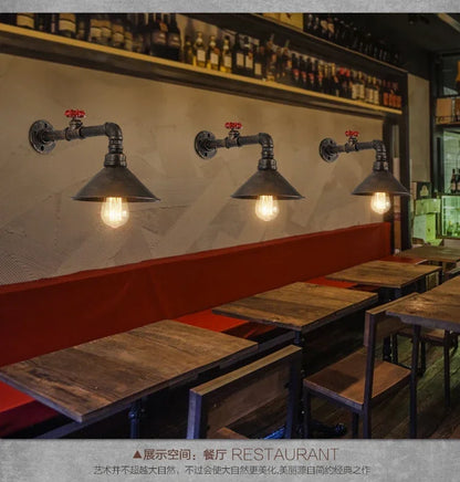 Industrial Style Wall Lamp Living Room Personalized Creative Gear Water Pipe Bedroom Decorative Wall Hangings Wall Retro Lamps