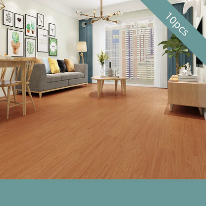 10PCS 40x15cm Thickened Self-adhesive Wood Grain Floor Wallpaper Bedroom Decoration Floor Stickers Home Decor Floor Wallpaper