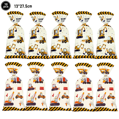 Construction Party Disposable Tableware Plates Cups Napkins Tablecloth Construction Truck Party Decor Excavator Party Favors