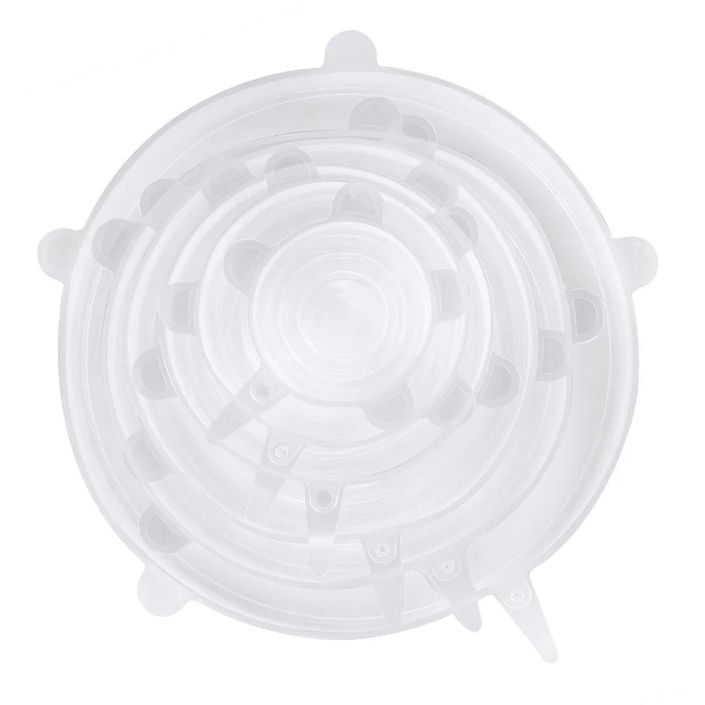 JUSTOOL 12 Pcs Stretchable Silicone Fresh-Keeping Lid For Refrigerator Food Cling Film Bowl Lids Silicone Lid Set Fresh-Keeping