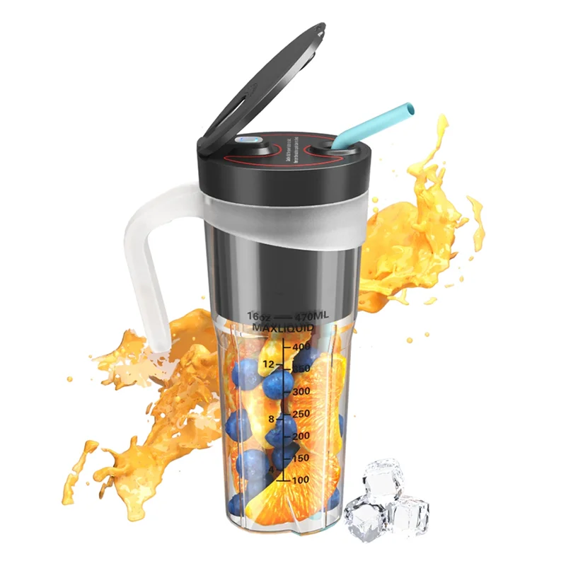 Portable Smoothies Blender Electric Juice Blender Rechargeable Portable Blender For Smoothies Fruits Blender Easy To Use Black-A
