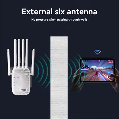 Xiaomi New 1200M WiFi Repeater 2.4G/5G Dual Band Wifi Amplifier Network Expander Range Extender 6 Antenna Wireless Wi-Fi Router