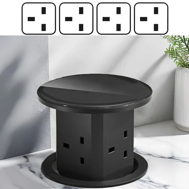 Retractable Pop Up Socket Wireless Charge USB Port US UK AU Universal Automatic Lifting Anti-Pinch Protection Outlet Desktop