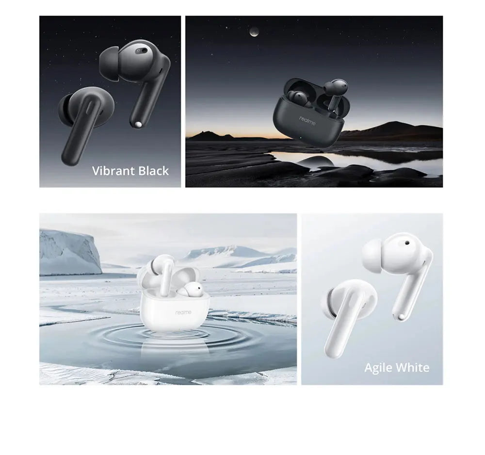 Global Version realme Buds T310 True Wireless Earphone 46dB Active Noise Cancelling TWS Earphone Bluetooth 5.4 For realme phone