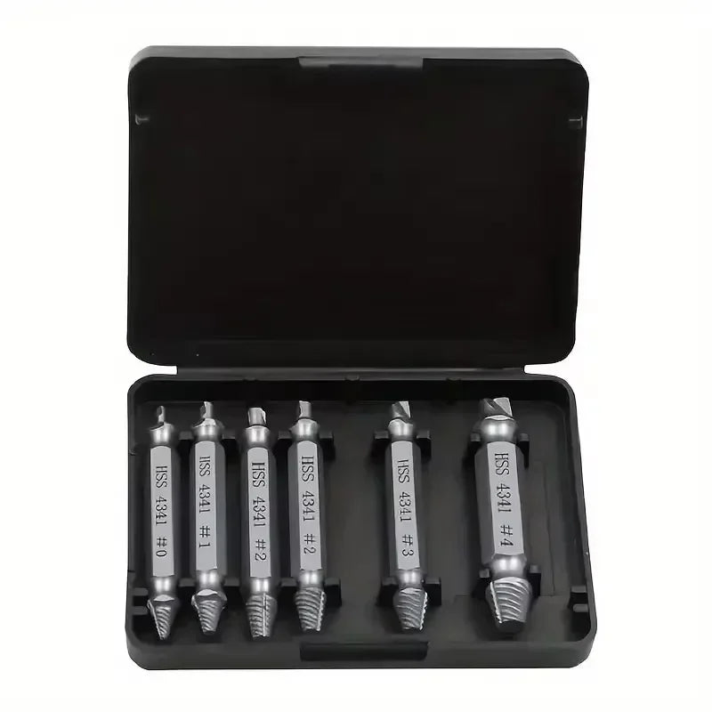 Broken Screw Remover Set Damaged Screw Extractor Set Broken Stripped Remover Screws Removal Tool HSS Nuts Drill Bit Tools