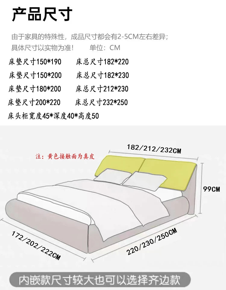 High End European Double Bed Headboard Glamorous Full Size Twin Bed Frame Luxury Platform Wood Cama Box Casal Nordic Furniture