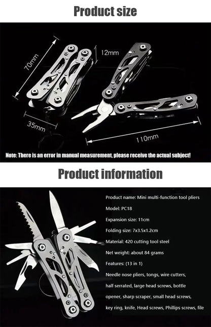 Stainless Steel Pliers Outdoor Knife Combination Folding Car Convenient Knife Pliers Pliers Multifunctional Tools