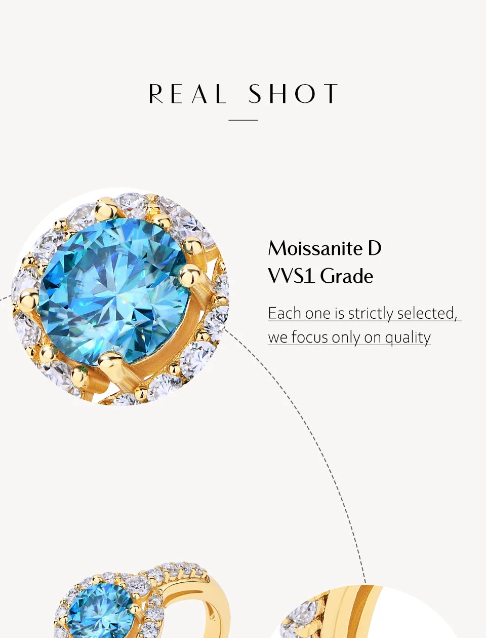 MINTYBOX 1.0ct Color Blue Moissanite Ring S925 Silver D VVS1 Lab Grown Diamond Halo Engagement Rings For Women Wedding Jewelry