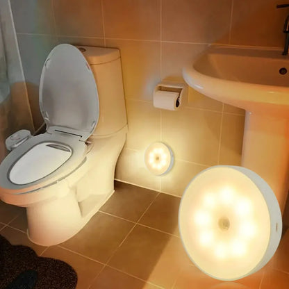 Smart LED Night Light with Motion Sensor, USB Rechargeable Bedside Lamp for Living Room, Hallway, Pathway, Toilet, Home Lighting