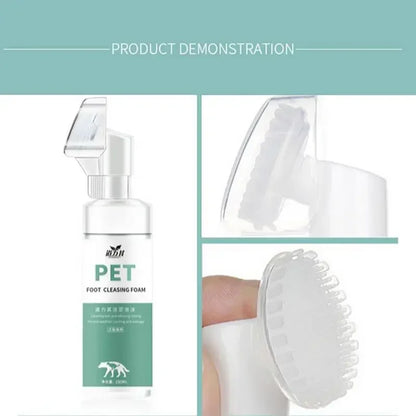 Pet Foot Paw Cleaner 150ml No-Rinse Shampoo With Massaging Brush For Cats Dogs Grooming dog perfume