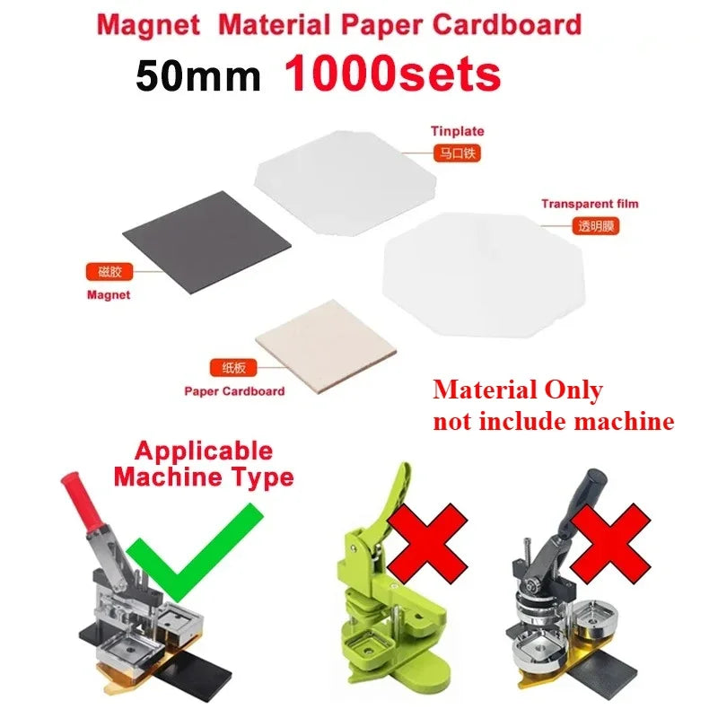 50-80mm DIY Fridge Magnet Maker Machine Rectangular 100Pc Magnet Materials Supply Paper Cutter Photo Refrigerator Sticker Making