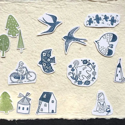 Stamp Scrapbooking Supplies Flower Petal Birds Stationary Kawaii Wooden Stamps