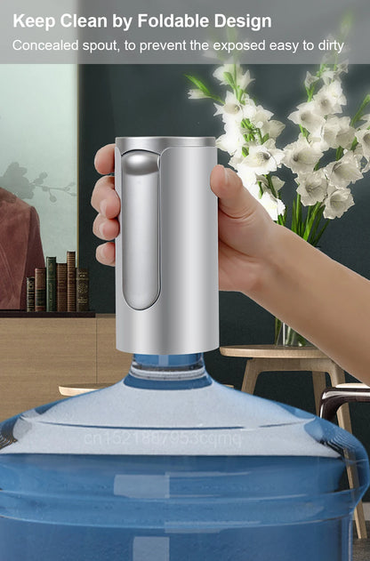 Electric Water Gallon Bottle Pump Foldable Automatic Water Dispenser 19 Liters Bottle Rechargeable Desktop Drinking Water Pump