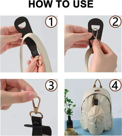 Travel Hat Clip Leather Simple Golf Baseball Hat Clip Summer Hat Strap Towel Glove Storage Wallet Buckle Hands-free Latch Clip