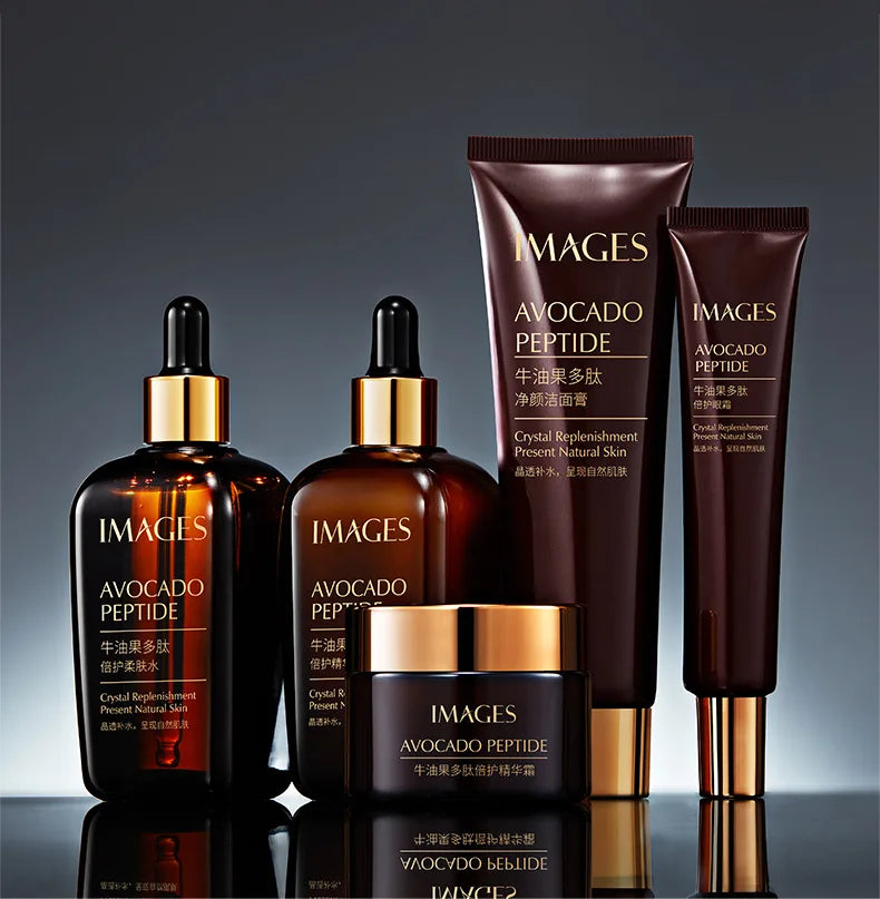 5pcs/Set IMAGES Avocado Skin Care Sets Facial Moisturizing Face Cream Serum Facial Cleanser Eye Cream Skin Care Products