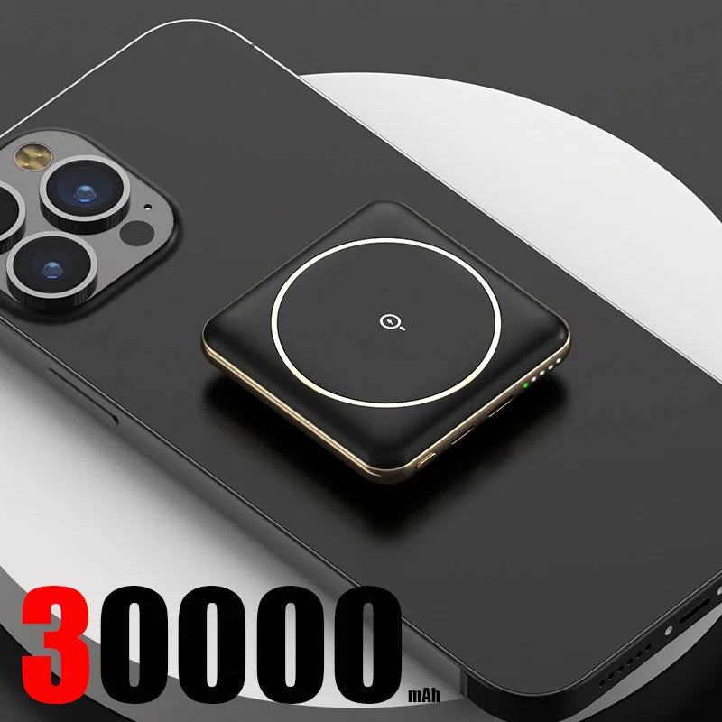 30000mAh Large Capacity Super Fast Charging YM-545 Portable Power Bank Magnetic Wireless Charging Power Bank Mobile Power Bank