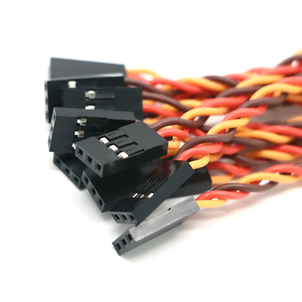 10pcs 10 / 15 / 30 / 50 / 100cm Servo Extension Cable 30 / 60 core For Futaba JR Anti-interference Servo For RC Helicopter Part/