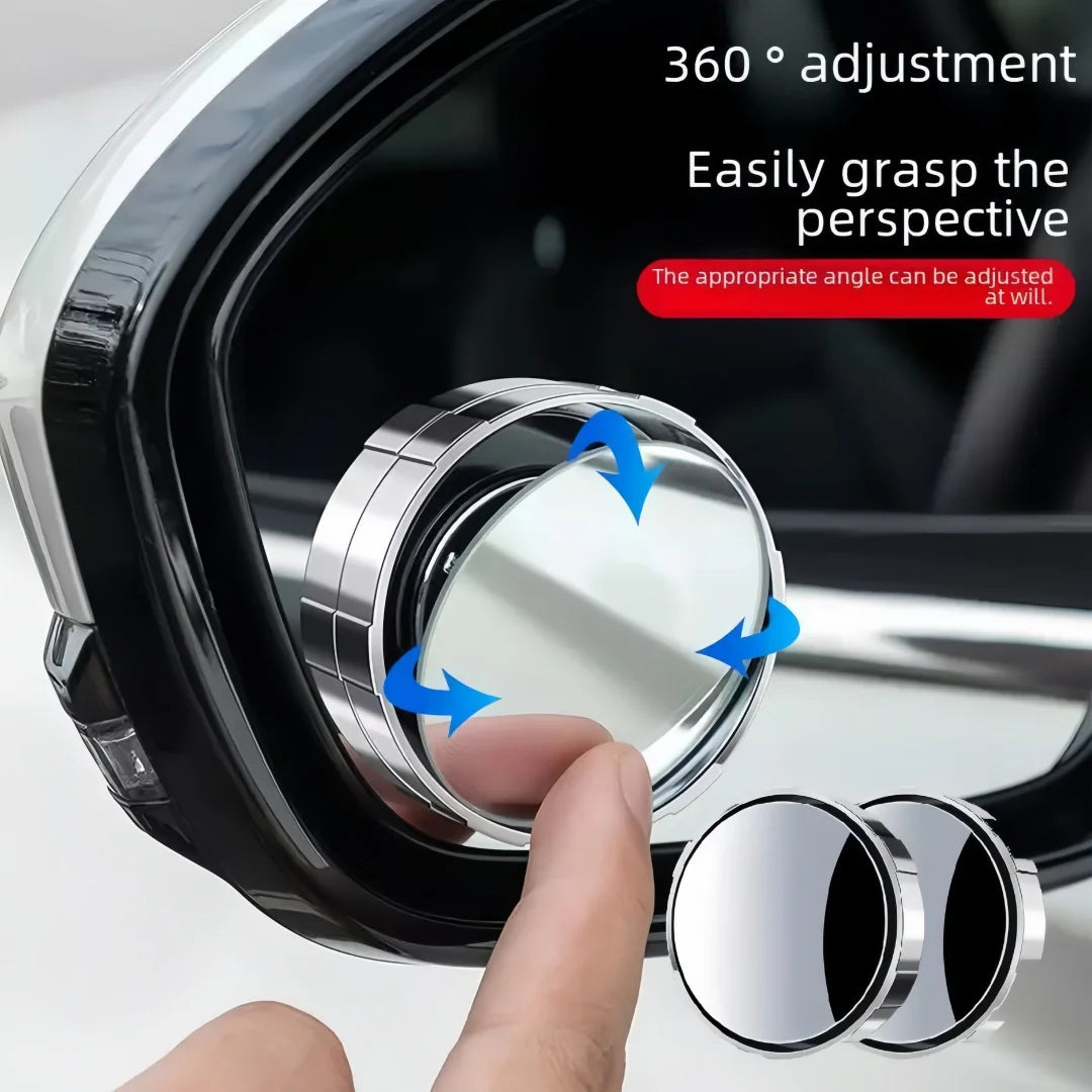 2pcs Car Small Round Mirrors 360 Adjustable Suitable for Assisting Reverse Vision Blind Spots Safety Protection Convex Mirror
