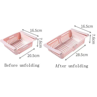 Fridge Organizer Storage Drawer Telescopic Plastic Fruit Vegetable Storage Boxes Kitchen Egg Food Refrigerator Storage Basket