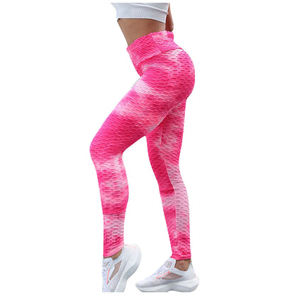 Yoga Pants Tie Dye Seamless Leggings Push Up Women Sports Fitness Contour Yoga Running Pants Elastic Nylon Tights Legging