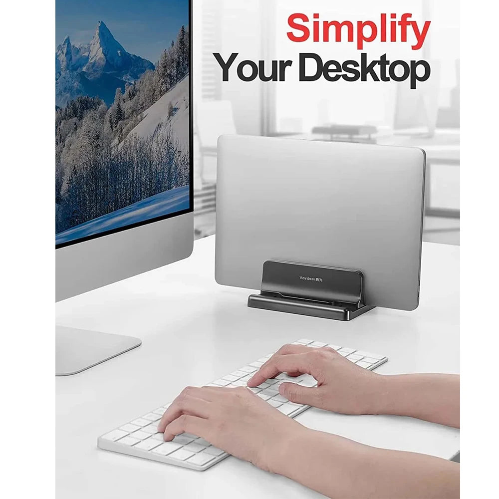 Vertical Laptop Stand Plastic Portable Macbook/Tablet/Phone Holder Adjustable Desktop Notebook Dock Space Save Accessory-Vaydeer