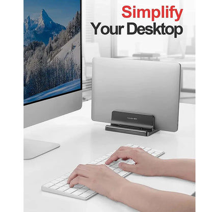Vertical Laptop Stand Plastic Portable Macbook/Tablet/Phone Holder Adjustable Desktop Notebook Dock Space Save Accessory-Vaydeer