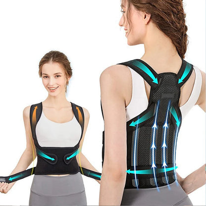black Lumbar back posture correction band  adjustable Back posture corrector vestand belt for back support belt Relieve pain