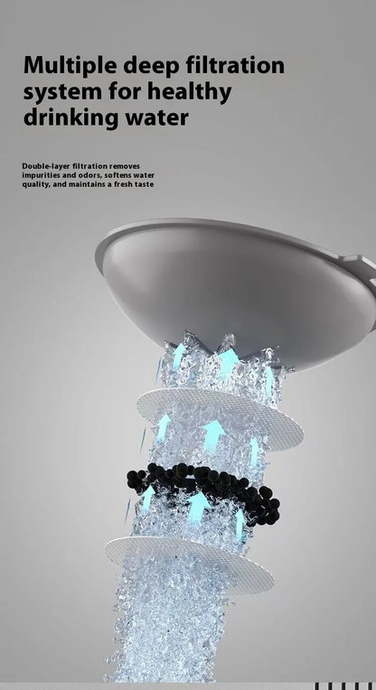 Automatic Feeder with Spill Proof Design with Water Fountain Pet Food Dispenser for Small Medium Large Cats Dogs