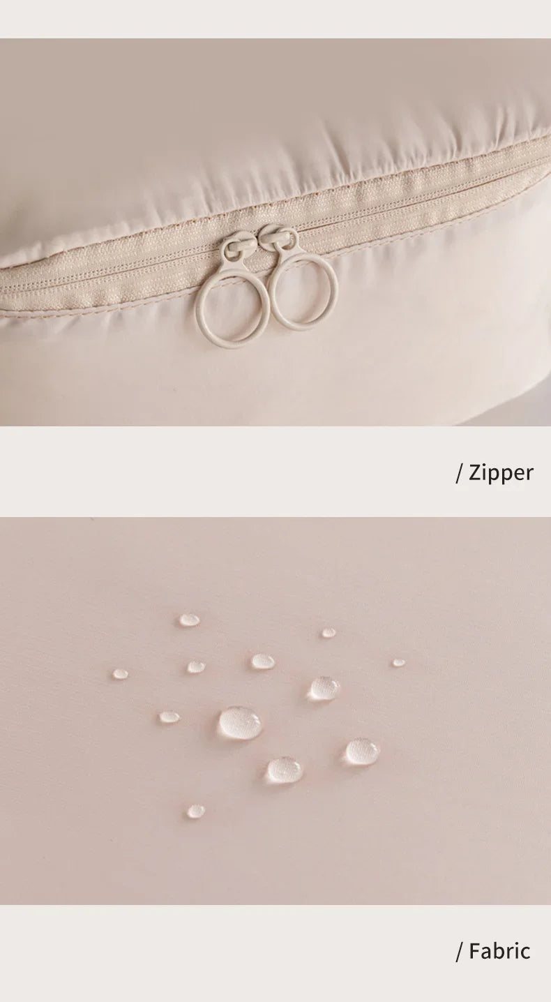 6-Piece Compressible Packing Cubes Set Waterproof - Portable Travel Organizer Bags for Luggage/Suitcase with Handbag Accessory