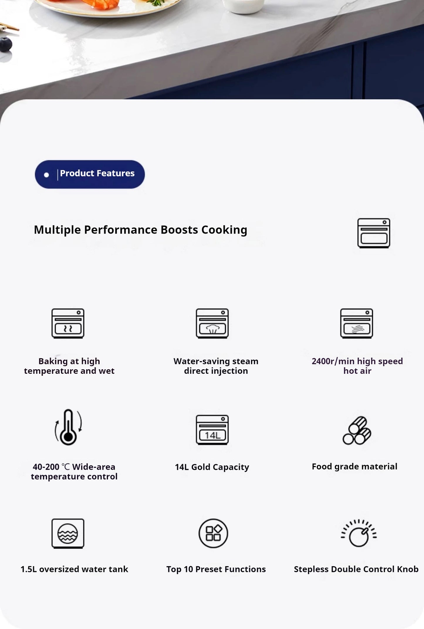 High-end smart air fryer, baking and frying dual-purpose, fully automatic and efficient touch-screen air steam oven for commerci