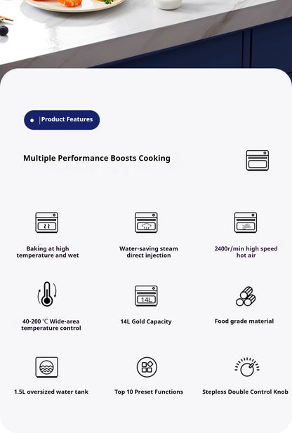 High-end smart air fryer, baking and frying dual-purpose, fully automatic and efficient touch-screen air steam oven for commerci