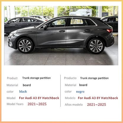 Auto Accessories For Audi A3 8Y 2021~2025 2022 2023 Car Upgrade Organizer Trunk Side Partition Trunk Interior Storage Box Parts